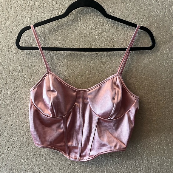 SHEIN Blush Satin Bustier Bodysuit - Picture 2 of 4